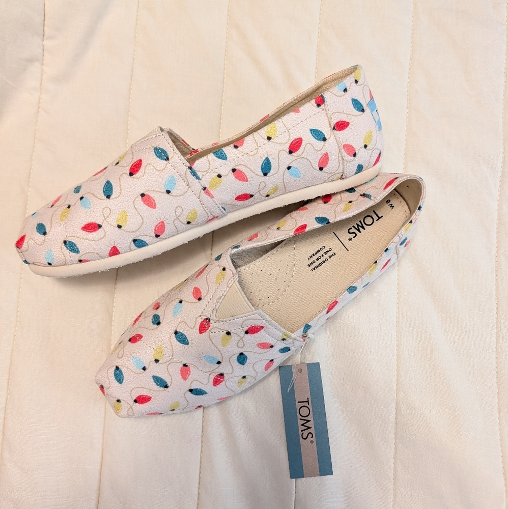 TOMS Colorful Holiday Lights Slip-Ons